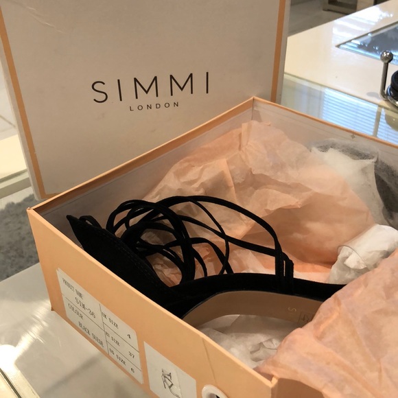 SIMMI London Black/Clear front suede sandals - Picture 2 of 5